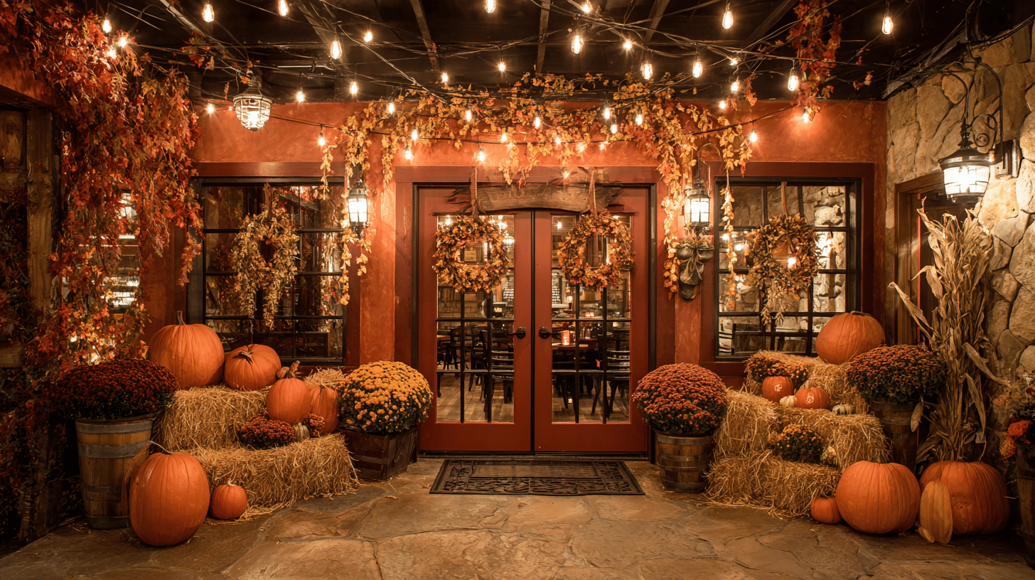 Seasonal Restaurant Entrance Decoration Ideas for Fall