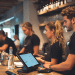 Modern restaurant using Idaho restaurant POS with contactless payment.