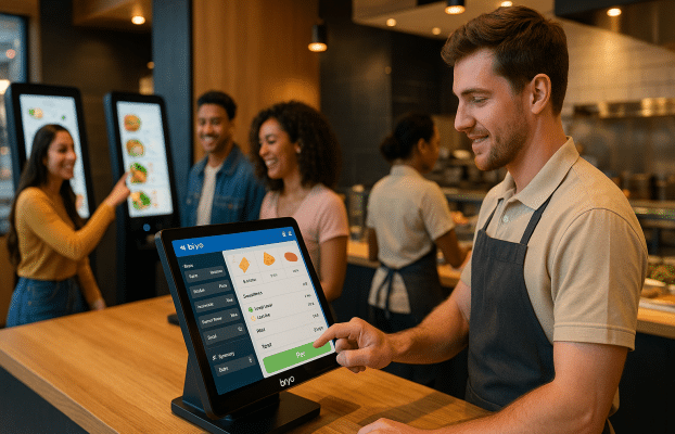 Touchscreen POS for Fast-Casual Dining with Menu-Modifier Support
