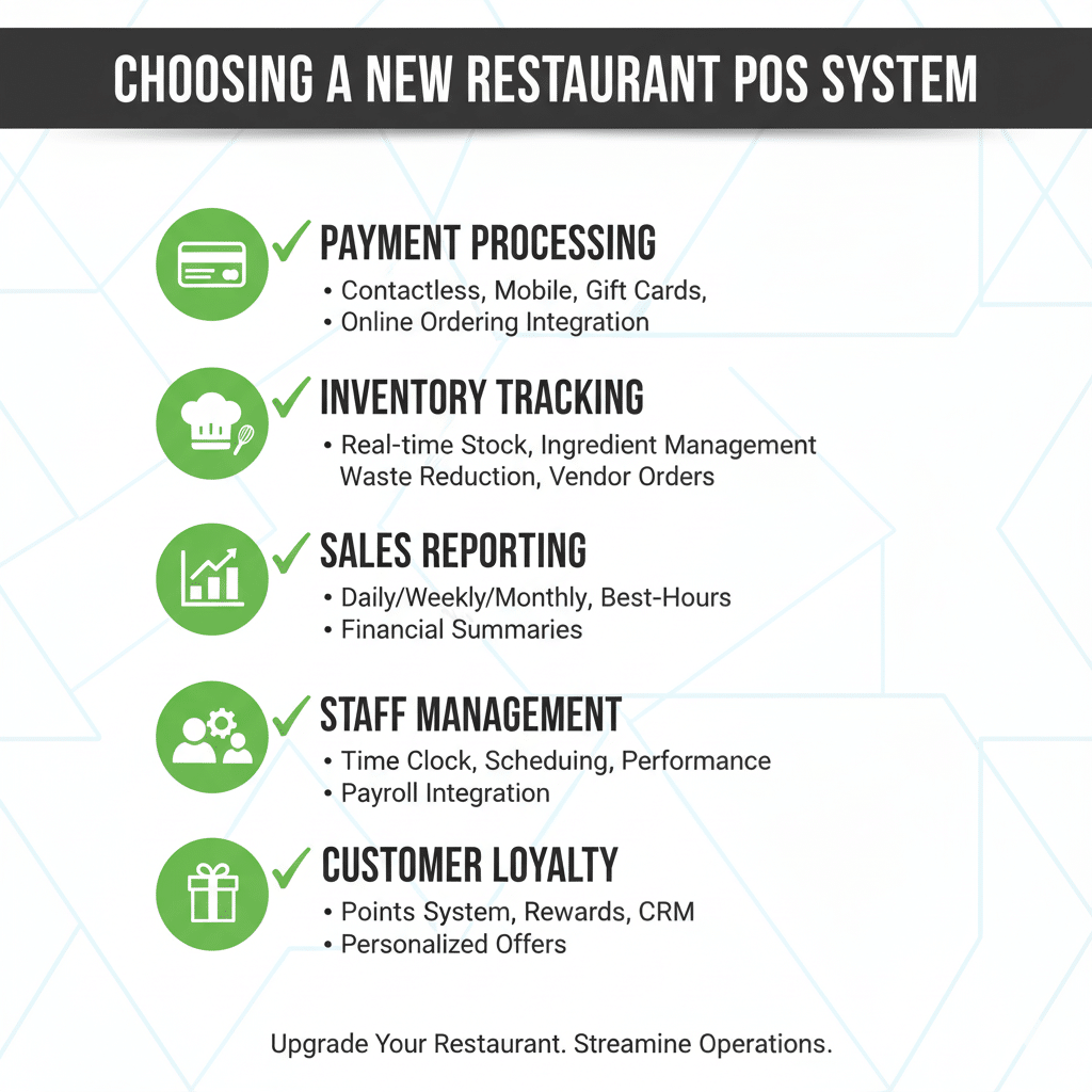 Infographic checklist on how to choose a new restaurant POS system