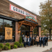 Opening a restaurant in Tennessee with modern exterior and customers.