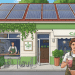 Solar-powered café exterior showcasing eco-friendly boba shop ideas