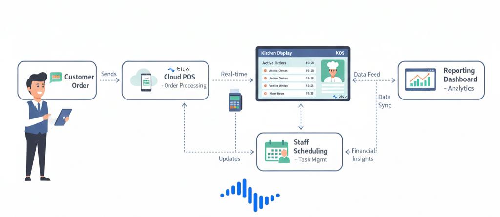 Order flow benefits of a cloud-based POS for restaurants